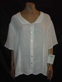 FLAX 2G or 3G LINEN Sh/Sleeve Breeze Blouse 3 COLORS  