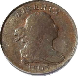 1807 Draped Bust Half Cent   ANACS F15 Details   Better Date  