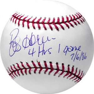  Bob Horner Autographed Baseball with 4 Home Run in 1 Game 