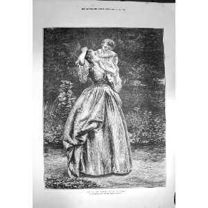   1872 Up In The World Mother Baby Girl Bayes Old Print