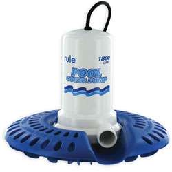 It features an automatic 1800 gallon per hour pump that drains down to 