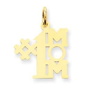   Number 1 Mom Charm   Measures 20.7x15.7mm   JewelryWeb Jewelry