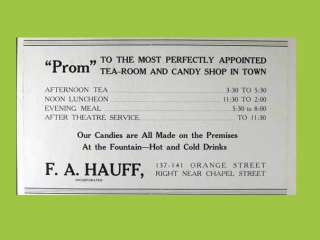 1920 F. A. HAUFF TEA ROOM AND CANDY SHOP 137 41 ORANGE STREET NEW 