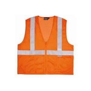  ERB S15Z Class 2 Mesh Zip Safety Vest Orange Size 2X 