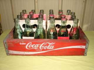 Xmas Issue Coca Cola Wood Carrier Crate W/24 Botles  