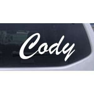  White 28in X 14.0in    Cody Car Window Wall Laptop Decal 