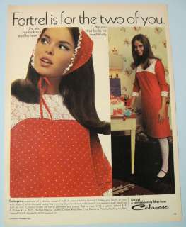   Celanese Pretty Brunette Red White Dress & Kerchief 60s Fashion Ad