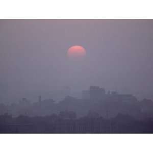 The Sun Rises over Wuhan, Capital of Hubei Province in Central China 
