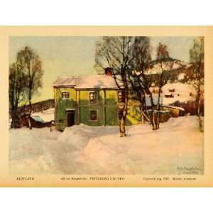  1936 Print Alfred Bergstrom Art Jamtland Duved Winterscape 