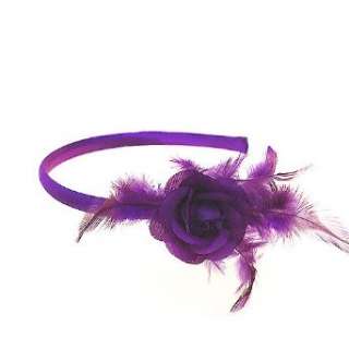  New Almar Girls Purple Rose Feather Headband Accessory 