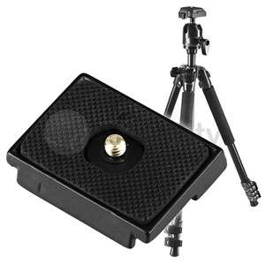 Black Camera Tripod Quick Release Plate 1.5 x 2 inches Mount 6mm Screw