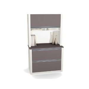  Bestar Office Furniture 2 Drawer Lateral File with Hutch 