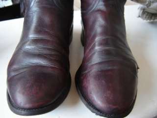 LUCCHESE 2000 Black Cherry Cowboy Boots, size 9D  