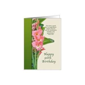  96th Birthday Card with Pink Gladiolus Card Toys & Games