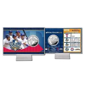  Texas Rangers 2010 World Series Silver Coin Card 