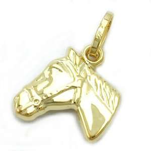  9K Gold Horse Head Pendant DE NO Jewelry