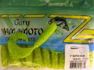 GARY YAMAMOTO 5 SUPER GRUB 18 20 015 CHARTREUSE W / CHARTREUSE 