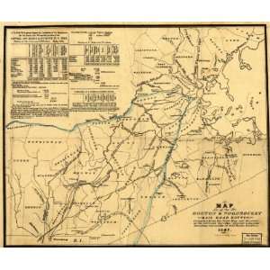    1847 Map of Boston & Woonsocket railroad routes