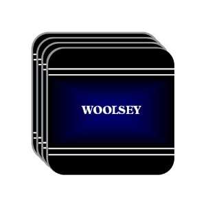 Personal Name Gift   WOOLSEY Set of 4 Mini Mousepad Coasters (black 