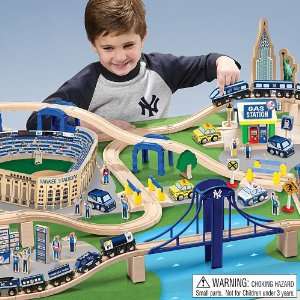    Build For Fun New York Yankees Wooden Train Play Set Toys & Games