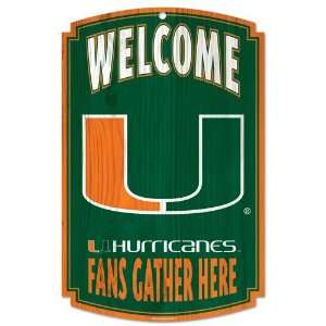Miami Hurricanes Wall Sign   Wood Style 