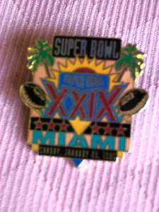 Super Bowl XXIX NFLP Miami Sunday 1/29/95 1995 pin  
