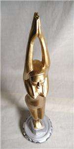 Gold Silver Sky Goddess Wood Statue 16 Art Deco Inspired  