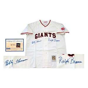 Ralph Branca & Bobby Thomson Autographed / Signed Jersey 
