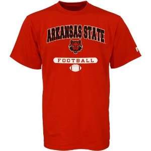  Russell Arkansas State Red Wolves Scarlet Football T shirt 