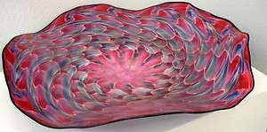 HAND BLOWN GLASS ART WALL PLATTER #2058 ONEIL  