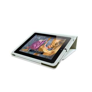 NEW WHITE PU LEATHER CASE COVER TYPING STAND FOR APPLE IPAD 2 