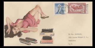 Facsimile of Lionel 209 New Haven Pin Up Girl Illustrated Envelope 