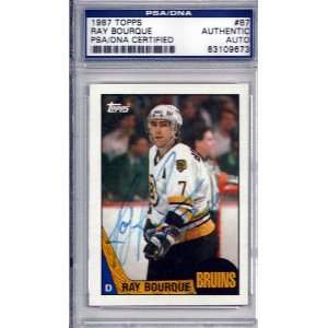  Ray Bourque Autographed 1987 Topps Card PSA/DNA Slabbed 