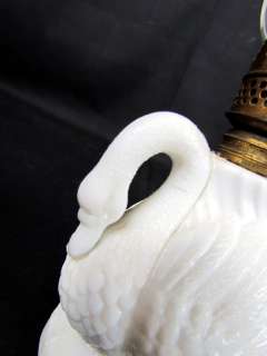 RARE Antique Victorian Miniature Glass Figural Swan Oil Lamp, #4 of 