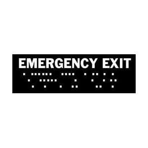 Sign,2x8,braille,emergency Exit   BRADY  Industrial 
