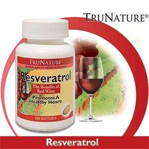 TruNature Resveratrol Promotes a Healthy Heart, 200 Softgels each 