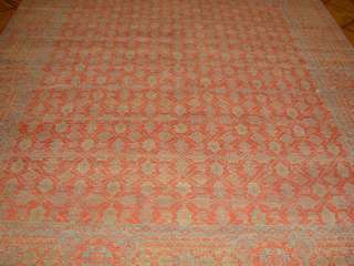 8x10 Red & Turquoise Hand Knotted Wool Agra Oriental Rug  
