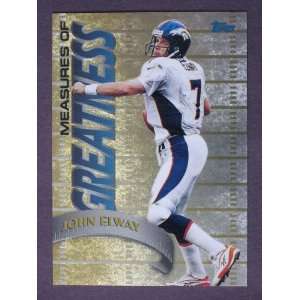   JOHN ELWAY Measures of Greatness Insert Card, #MG1, Denver Broncos