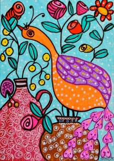 Jeanette Carlstrom Fancy Bird Vase Needlepoint Canvas  