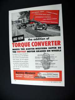 Austin Western Super 88 Motor Grader 1955 print Ad  