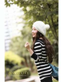 New Korea Women Vogue stripe knitwear CMLC8670 long sweater  