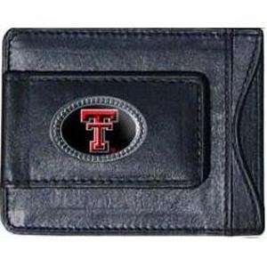  Texas Tech Red Raiders Black Leather Money Clip with 