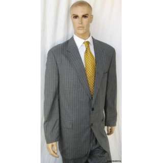 Ralph Lauren $895 Mens 48 L 48L Suit Heather Gray Pinstripe Business w 