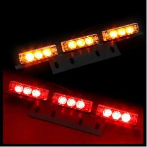  18 Bright Red and Amber LED Law Enforcement Flash Strobe 