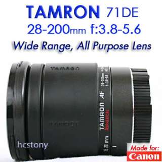 CANON EOS EF Mount 28 200mm TAMRON 71DE Compact AF Zoom Lens Film 