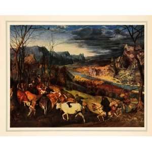  1937 Tipped In Print Pieter Brueghel Agriculture Art 