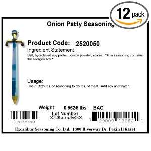 Excalibur Onion Patty Seasoning, 9 Ounce Units (Pack of 12)  