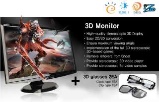 ZALMAN 24 2D 3D LCD Monitor ZM M240W + 3D Glasses 2EA  