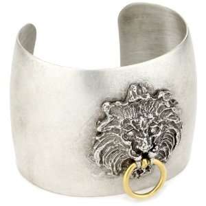   Designs Temptation Antique Silver Lion Head Cuff Bracelet Jewelry
