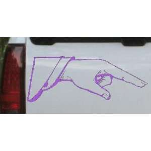 Pointing Hand Business Car Window Wall Laptop Decal Sticker    Purple 